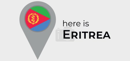 Illustration for Eritrea national flag map marker pin icon illustration - Royalty Free Image