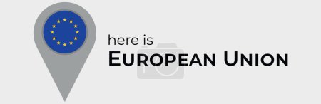 Téléchargez les illustrations : Illustration de l'icône du marqueur de carte du drapeau national de l'Union européenne - en licence libre de droit
