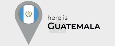 Ilustración de Mapa de la bandera nacional de Guatemala marcador pin icono ilustración - Imagen libre de derechos