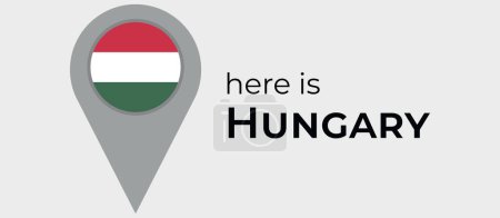 Illustration for Hungary national flag map marker pin icon illustration - Royalty Free Image