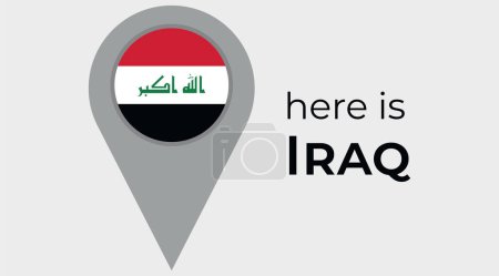 Illustration for Iraq national flag map marker pin icon illustration - Royalty Free Image