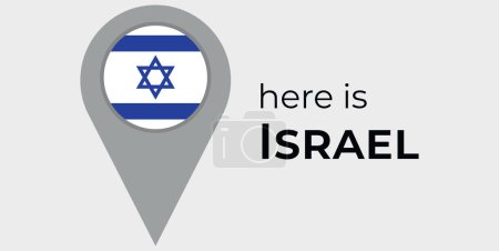 Illustration for Israel national flag map marker pin icon illustration - Royalty Free Image