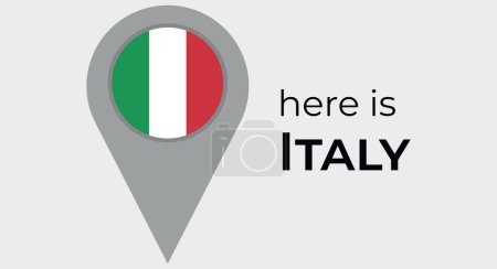 Téléchargez les illustrations : Italie drapeau national carte marqueur broche icône illustration - en licence libre de droit