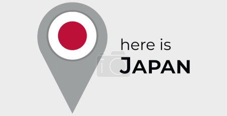 Illustration for Japan national flag map marker pin icon illustration - Royalty Free Image