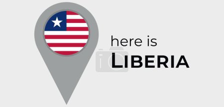 Illustration for Liberia national flag map marker pin icon illustration - Royalty Free Image