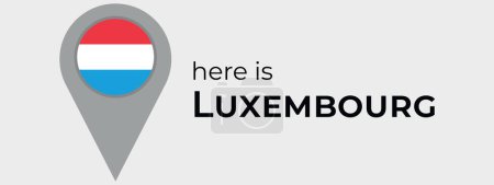Téléchargez les illustrations : Luxembourg drapeau national carte marqueur broche icône illustration - en licence libre de droit