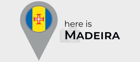 Ilustración de Madeira bandera nacional mapa marcador pin icono ilustración - Imagen libre de derechos