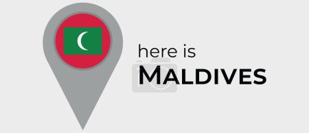 Illustration for Maldives national flag map marker pin icon illustration - Royalty Free Image