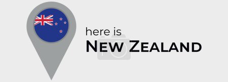 Illustration for New Zealand national flag map marker pin icon illustration - Royalty Free Image