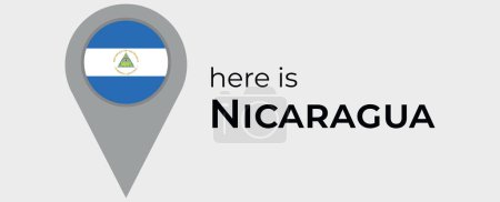 Illustration for Nicaragua national flag map marker pin icon illustration - Royalty Free Image