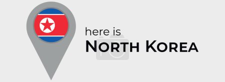 Illustration for North Korea national flag map marker pin icon illustration - Royalty Free Image