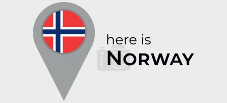 Illustration for Norway national flag map marker pin icon illustration - Royalty Free Image