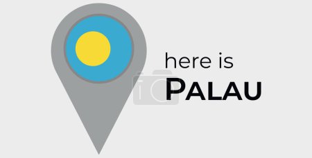 Ilustración de Palau bandera nacional mapa marcador pin icono ilustración - Imagen libre de derechos