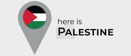 Illustration for Palestine national flag map marker pin icon illustration - Royalty Free Image
