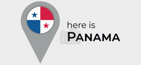 Illustration for Panama national flag map marker pin icon illustration - Royalty Free Image