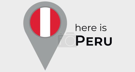 Ilustración de Perú bandera nacional mapa marcador pin icono ilustración - Imagen libre de derechos