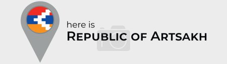 Illustration for Republic of Artsakh national flag map marker pin icon illustration - Royalty Free Image