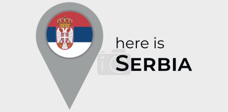 Illustration for Serbia national flag map marker pin icon illustration - Royalty Free Image