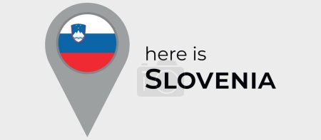 Téléchargez les illustrations : Slovénie drapeau national carte marqueur broche icône illustration - en licence libre de droit
