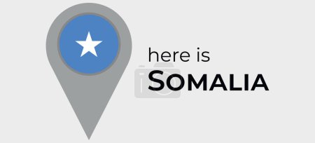 Illustration for Somalia national flag map marker pin icon illustration - Royalty Free Image
