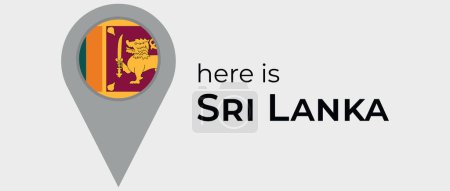 Illustration for Sri Lanka national flag map marker pin icon illustration - Royalty Free Image