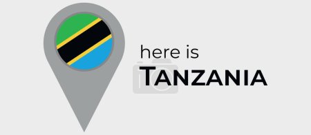 Illustration for Tanzania national flag map marker pin icon illustration - Royalty Free Image