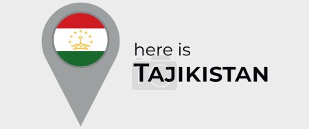 Illustration for Tajikistan national flag map marker pin icon illustration - Royalty Free Image