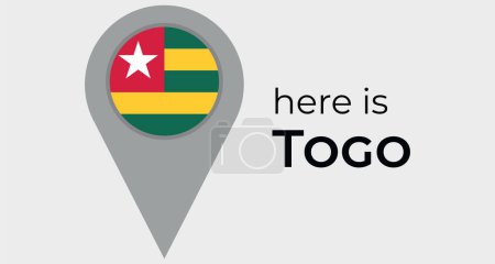 Illustration for Togo national flag map marker pin icon illustration - Royalty Free Image