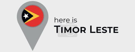 Timor Leste national flag map marker pin icon illustration