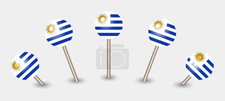 Illustration for Uruguay national flag map marker pin icon illustration - Royalty Free Image