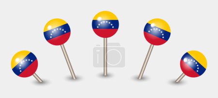 Illustration for Venezuela national flag map marker pin icon illustration - Royalty Free Image