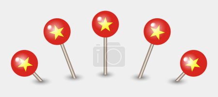 Illustration for Vietnam national flag map marker pin icon illustration - Royalty Free Image