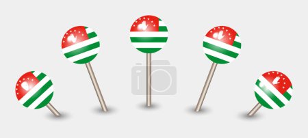 Illustration for Abkhazia national flag map marker pin icon illustration - Royalty Free Image