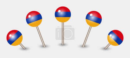 Illustration for Armenia national flag map marker pin icon illustration - Royalty Free Image