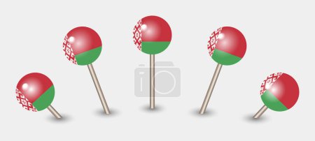 Illustration for Belarus national flag map marker pin icon illustration - Royalty Free Image