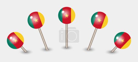 Ilustración de Ilustración del icono del marcador de mapa de bandera nacional de Camerún - Imagen libre de derechos
