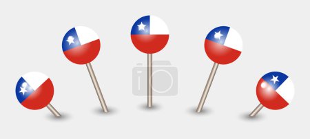 Ilustración de Chile bandera nacional mapa marcador pin icono ilustración - Imagen libre de derechos