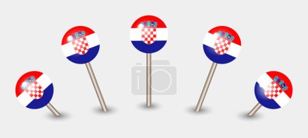 Illustration for Croatia national flag map marker pin icon illustration - Royalty Free Image