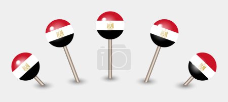 Ilustración de Egipto bandera nacional mapa marcador pin icono ilustración - Imagen libre de derechos