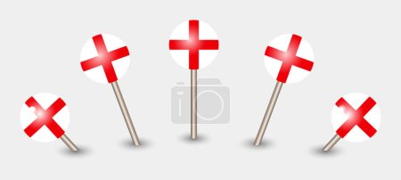 Téléchargez les illustrations : Angleterre drapeau national carte marqueur broche icône illustration - en licence libre de droit