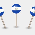 El Salvador national flag map marker pin icon illustration
