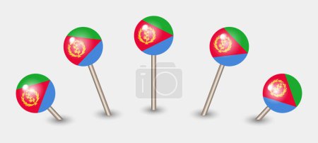 Illustration for Eritrea national flag map marker pin icon illustration - Royalty Free Image