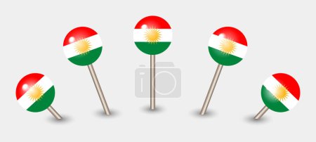 Ilustración de Ilustración del icono del marcador de mapa de la bandera nacional del Kurdistán iraquí - Imagen libre de derechos