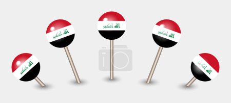 Illustration for Iraq national flag map marker pin icon illustration - Royalty Free Image
