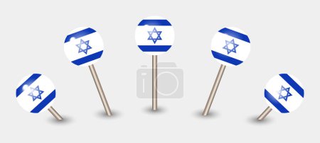 Illustration for Israel national flag map marker pin icon illustration - Royalty Free Image