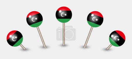 Ilustración de Libia bandera nacional mapa marcador pin icono ilustración - Imagen libre de derechos