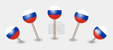 Ilustración de Rusia bandera nacional mapa marcador pin icono ilustración - Imagen libre de derechos