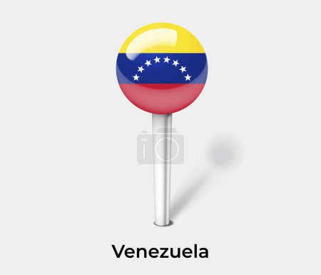 Ilustración de Venezuela país bandera pin mapa marcador - Imagen libre de derechos