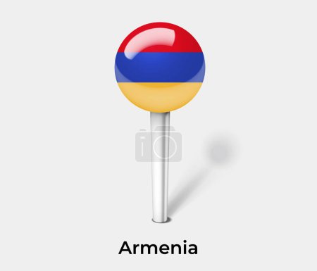 Illustration for Armenia country flag pin map marker - Royalty Free Image