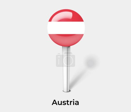 Ilustración de Austria país bandera pin mapa marcador - Imagen libre de derechos